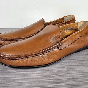 Dino Draghi Slip On Loafers Cognac Leather Size 12